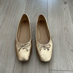 Sam Edelman Gold Ballet Flats with Bow
